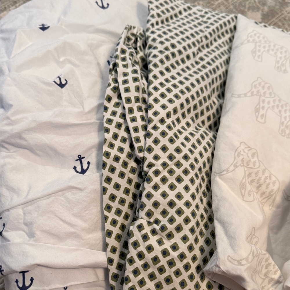 FIVE Pottery Barn Kids Neutral Colored Crib Sheets - Picture 2 of 4